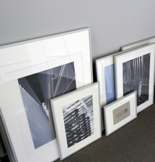 Frames collection at workshop