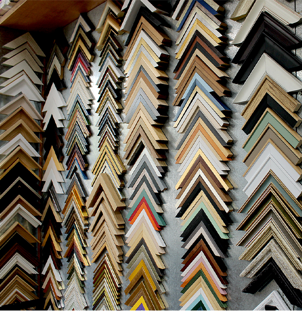 Frames collection at workshop